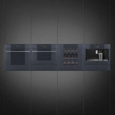 Smeg So4102M1G Linea Horno de microondas combinado interbloqueable h 45 cm cristal gris