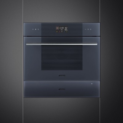 Smeg So4102M1G Linea Kombinierter Einbau-Mikrowellenofen H 45 cm graues Glas