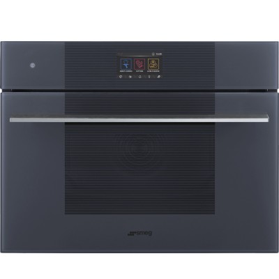 Smeg So4104S4Pg Linea quatre combiné vapeur h 45 cm verre gris