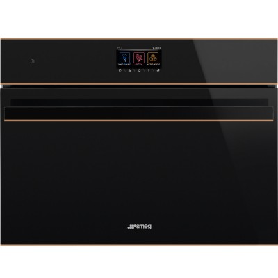 Smeg SO4604S4PNR Dolce Stil Novo Piekarnik parowo-konwekcyjno-parowy do zabudowy, szerokość 45 cm, kolor czarny