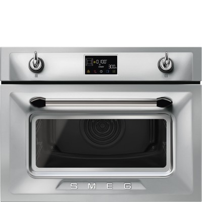 Smeg So4902M1X Victoria Horno de combinado microondas interlock - h 45 cm acero inoxidable