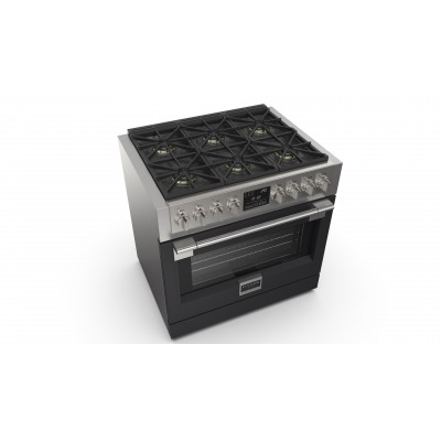 Fulgor fsrc 3606 p mg ed 2f mbk professional gas kitchen sofia 91cm black steel