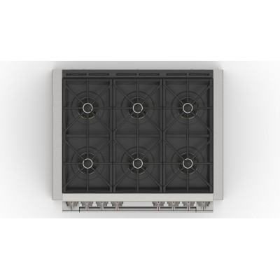 Fulgor fsrc 3606 p mg ed 2f mbk professional gas kitchen sofia 91cm black steel