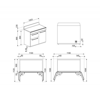 Smeg Tr103Igr2 Victoria Free-standing induction cooker 100 cm grey