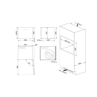 Smeg cvi121b3 Linea wbudowana piwniczka na wino h 45 cm czarna