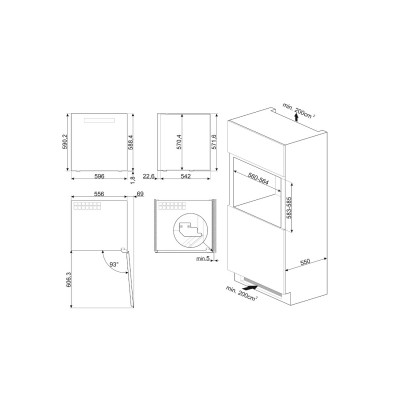 Smeg cvi129b3 Linea wbudowana piwniczka na wino h 60 cm czarna
