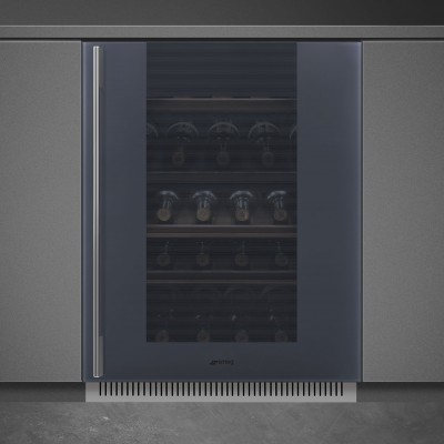 Smeg Cvi138Lg Linea  Cave à vin encastrable Sous Plateau H 83 Cm Verre Gris