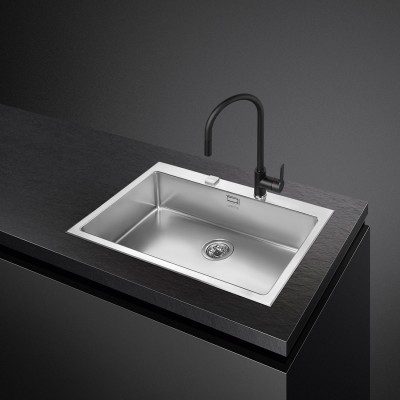 Smeg Vqr71Rs One bowl sink 75 cm brushed stainless steel