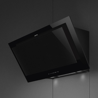 Smeg Kv194B3 Campana de pared inclinada 90 cm negra