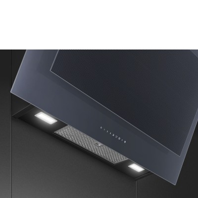 Smeg Kv194G Campana de pared inclinada 90 cm gris