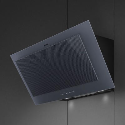 Smeg Kv194G Hotte murale inclinée 90 cm gris