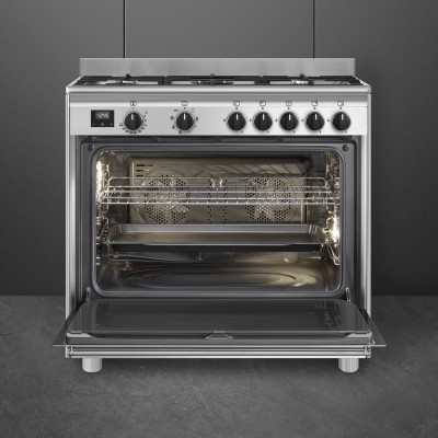 Smeg Bg91X2 Freistehender Gasherd 90 cm Edelstahl