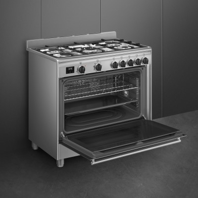 Smeg Bg91X2 Freistehender Gasherd 90 cm Edelstahl