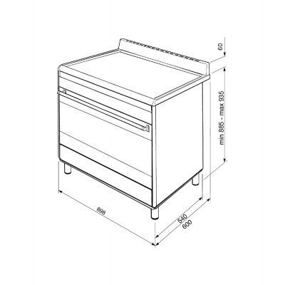 Smeg Bg91X2 Freistehender Gasherd 90 cm Edelstahl