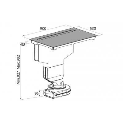 Airforce Slim Easy Herd Induktion mit integrierter Dunstabzugshaube 90 cm