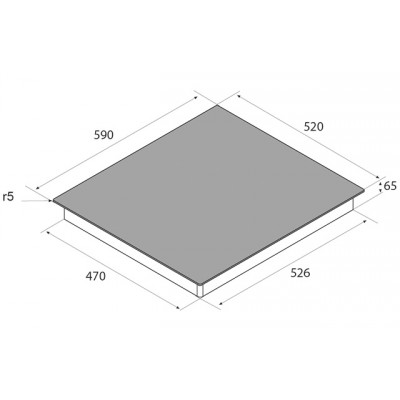 Placa de inducción Airforce Pop 60-3 60 cm cristal negro