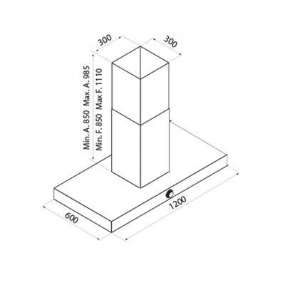 Airforce Vis Boxy Island Hotte île 120 cm anthracite