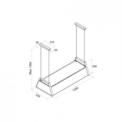 Airforce Tata Hotte île 120 cm anthracite noir