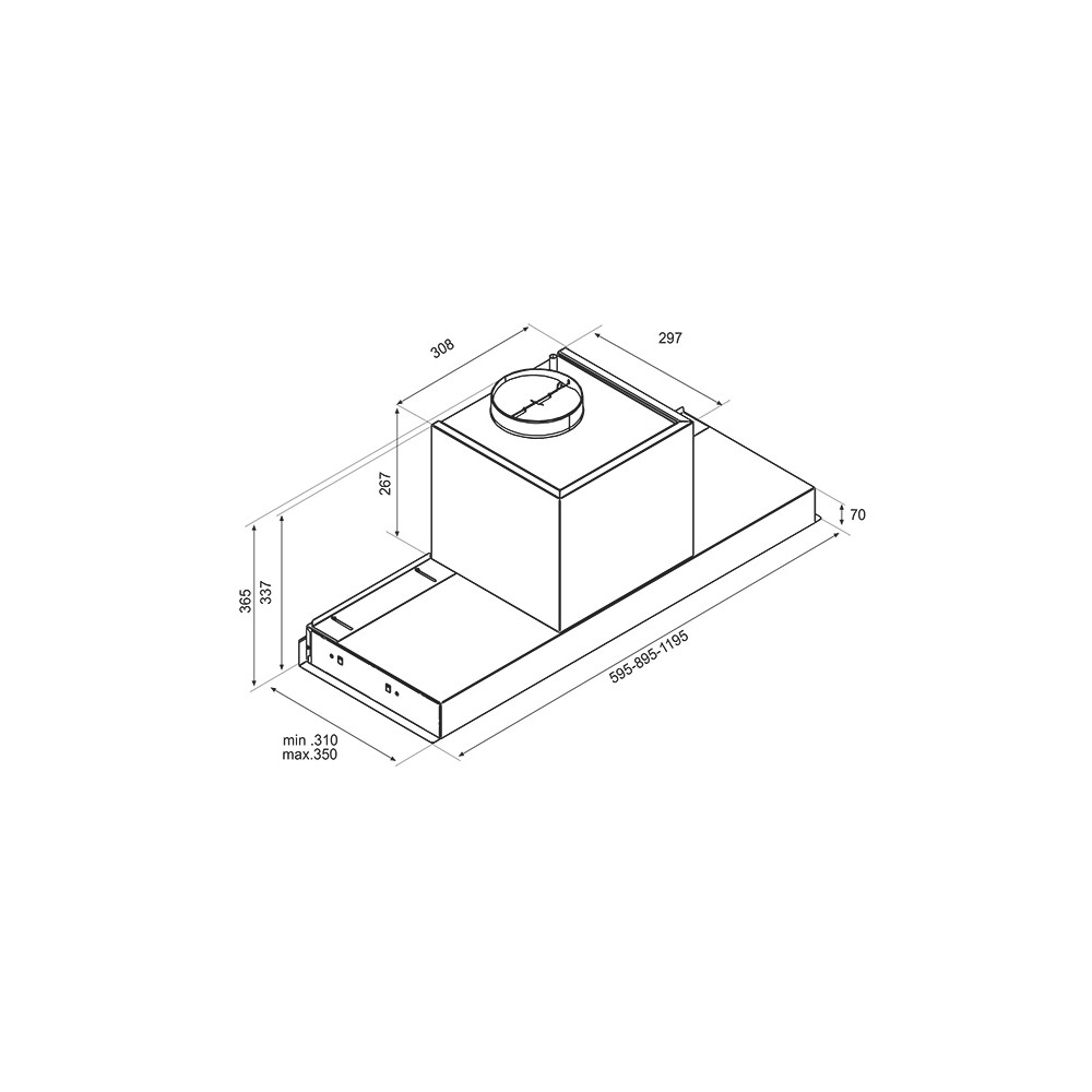 Airforce f300 No Drop cappa sottopensile incasso 90 cm acciaio inox