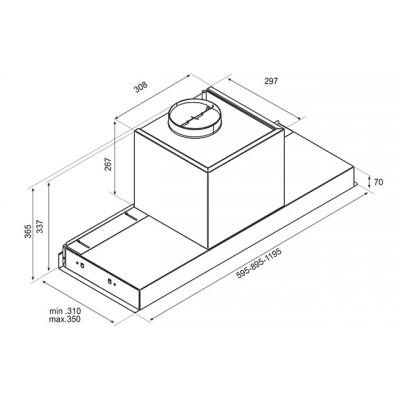 Airforce F300 No Drop Unterschrank-Einbau-Abzugshaube 90 cm Edelstahl