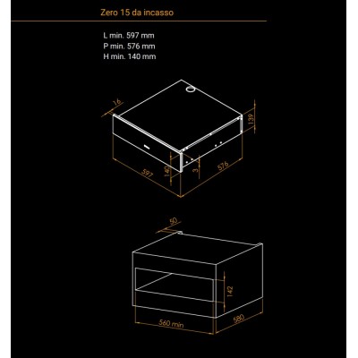 Irinox Hz152350002 Zero 15 Built-in vacuum drawer h 14 cm black glass