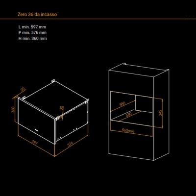 Irinox Hz362350007 Zero 36 Built-in vacuum drawer h cm striated copper