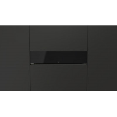 Fulgor fwd150 bk Wärmeschublade 15, schwarzes Glas