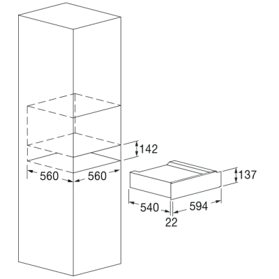 Fulgor fwd150 wh Wärmeschublade 15, weißes Glas