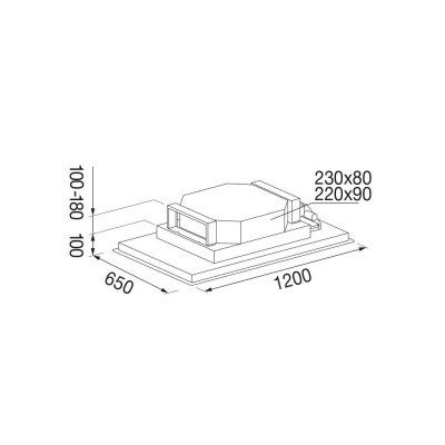 Fulgor fchd 1200 rc wh Alto 120 okap sufitowy 120 cm białe szkło