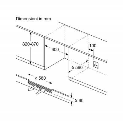 Bosch kuw21ahg0 Série 6 Cave à vin encastrable sous plan h 82 cm noir