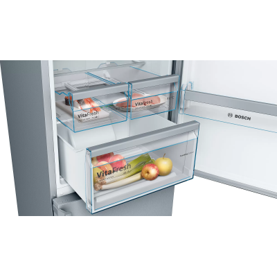 Bosch kgn397ieq Serie 4 freistehender Kombi-Kühlschrank H 203 x 60 cm Edelstahl