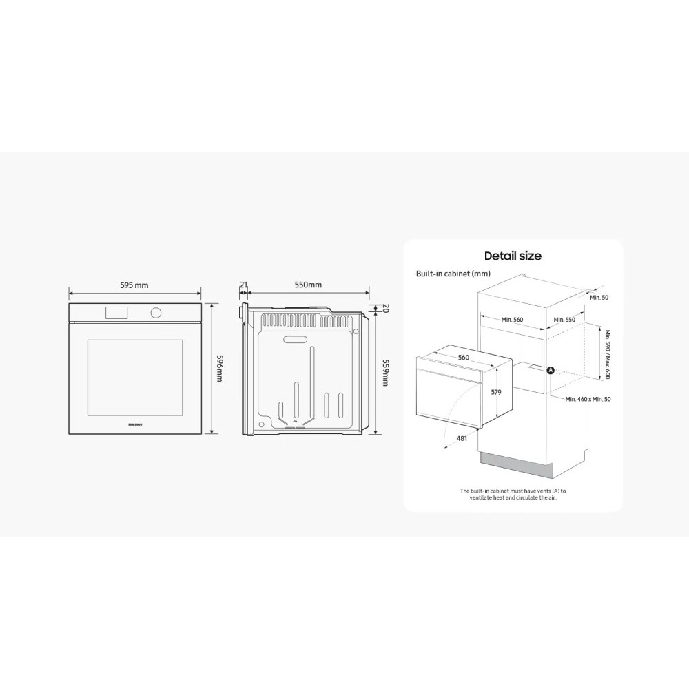 Four multifonction Pyrolyse 76 L Noir - Howdens Pro