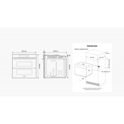 Samsung nv7b5770wbk Serie 5 forno a vapore pirolitico da incasso 60 cm nero