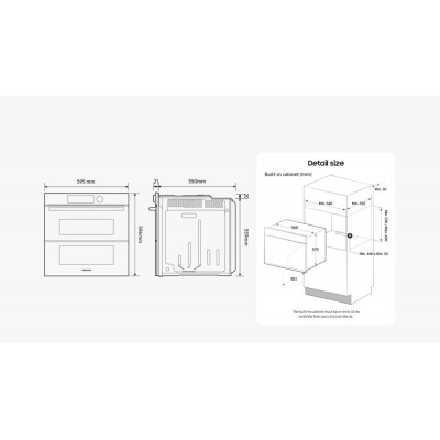 Samsung nv7b4540vbs Serie 4 Einbau-Multifunktionsbackofen 60 cm Stahl