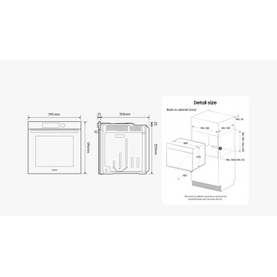 Piekarnik wielofunkcyjny do zabudowy Samsung nv7b4240ubb Series 4 60cm, czarny