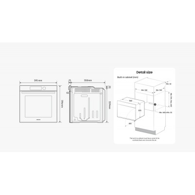 Samsung nv7b4240ubs Serie 4 built-in multifunction oven 60 cm stainless steel