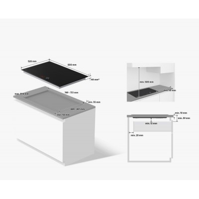 Samsung nz85c6058kk Slim Fit piano cottura induzione 80 cm nero