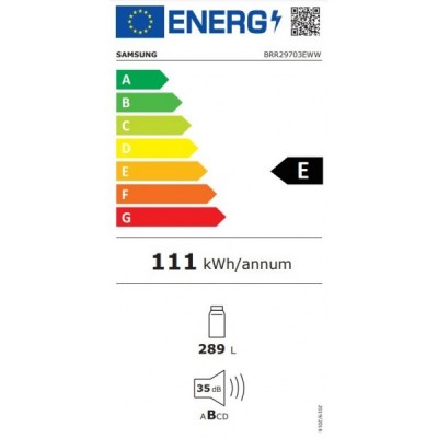 Lodówka jednodrzwiowa do zabudowy Samsung brr29703eww, wys. 178 cm
