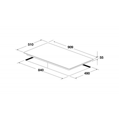 Fulgor fclh 905 gt wk bk cluster concept table de cuisson à gaz 90 cm vitrocéramique noire