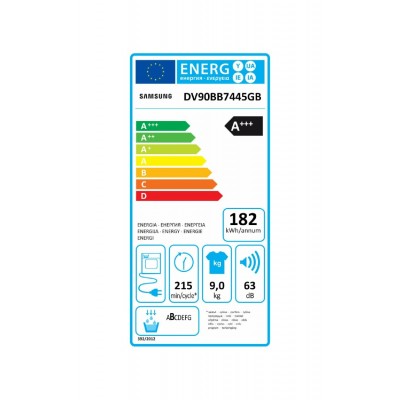 Samsung dv90bb7445gb Bespoke asciugatrice 60 cm 9 kg nero