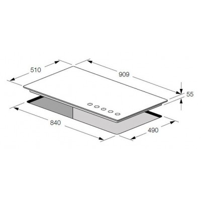 Fulgor fch 905 g dwk bk placa de gas 90 cm cristal negro