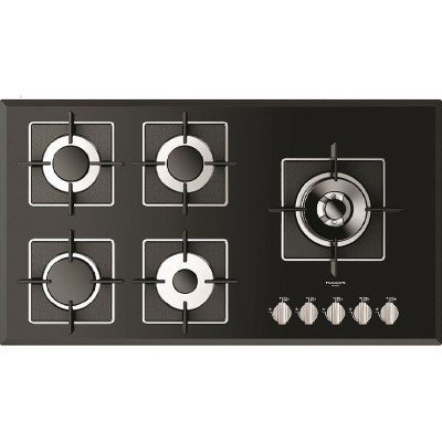 Fulgor fch 905 g dwk bk placa de gas 90 cm cristal negro