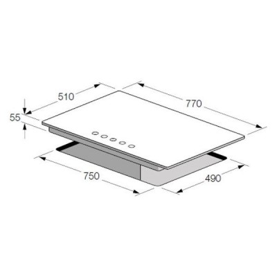 Fulgor fch 775 g wk bk placa de gas 77 cm cristal negro