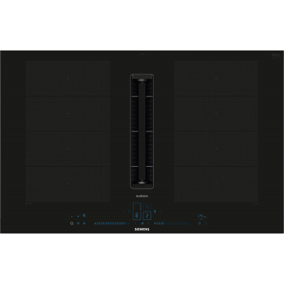 Siemens ex877nx68e iq700 induction hob with integrated hood 80 cm black SL