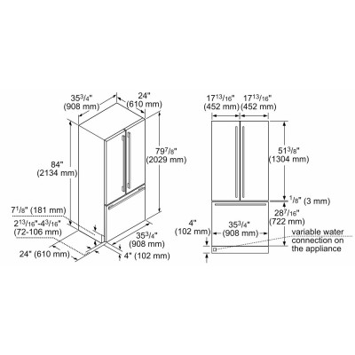 Siemens ci36tp02 iq700 frigorífico combinado empotrado 90 cm h 212 cm