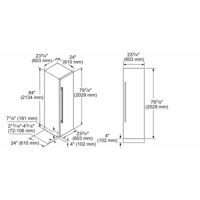 Siemens ci24rp02 iq700 réfrigérateur encastrable simple porte 60 cm h 212 cm