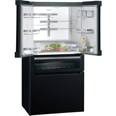 Siemens kf96rsbea iq700 réfrigérateur combiné pose libre 90 cm verre noir SL