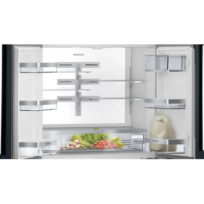 Siemens kf96rsbea iq700 freestanding fridge-freezer 90cm black glass SL