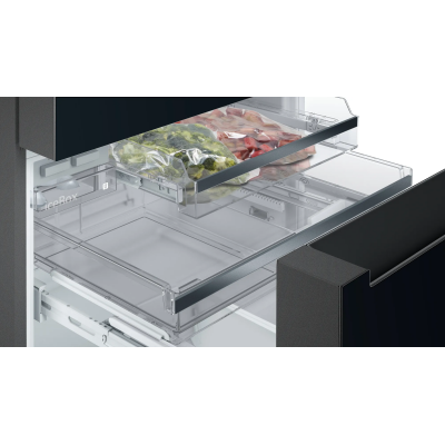 Siemens kf96rsbea iq700 freistehender Kombi-Kühlschrank 90 cm Schwarzglas SL