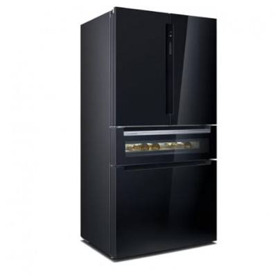 Siemens kf96rsbea iq700 réfrigérateur combiné pose libre 90 cm verre noir SL